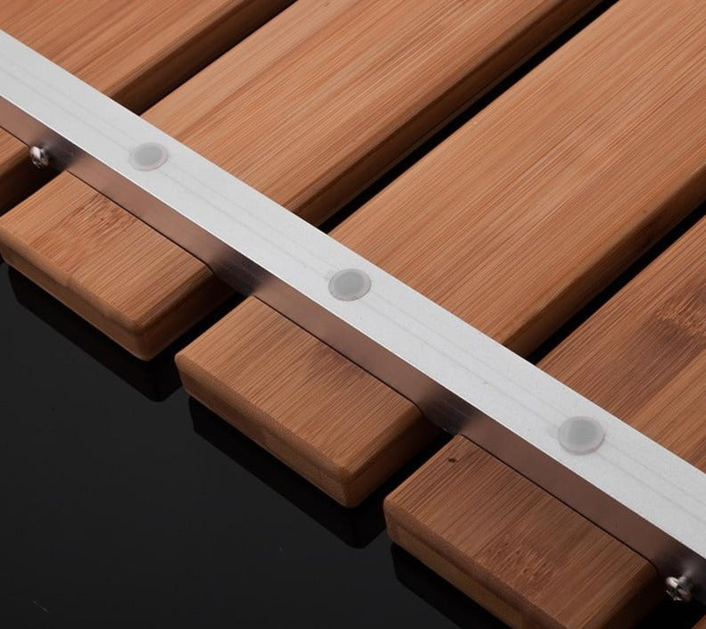 Elderly Bamboo Stainless Steel Bath Stool