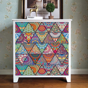 Vinyl Triangle Patterned Retro Tiles