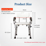 Elderly Bath Aid heavy duty Shower Seat with armrest and backrest