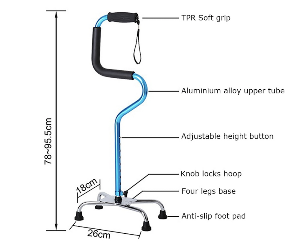 Free Standing Quad Walking Cane