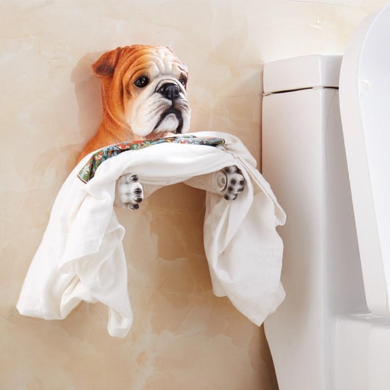 Ceramic Dog Toilet Paper Holder