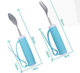 Blue Flexible Strap-on Cutlery Eating Aid
