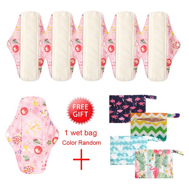 5 Pack Elderly Incontinence Reusable Bamboo Charcoal Sanitary Pads