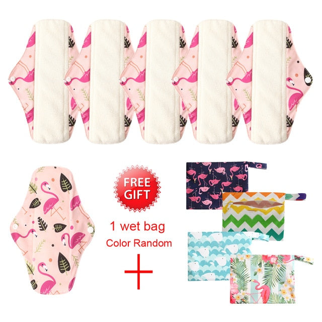 5 Pack Elderly Incontinence Reusable Bamboo Charcoal Sanitary Pads