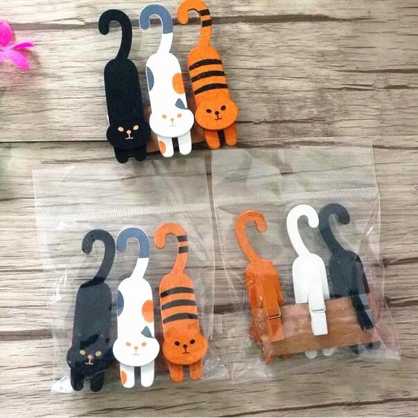Wooden Kitten Clip