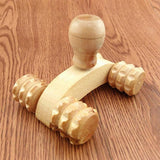 Four Wheels Wooden Massage Roller