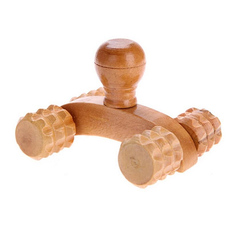 Four Wheels Wooden Massage Roller