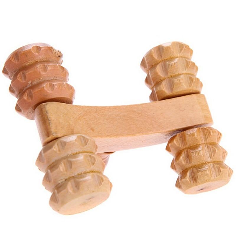 Four Wheels Wooden Massage Roller