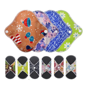 all the different designs of the reusable and washable elderly incontinence bamboo charcoal sanitary panty liner.