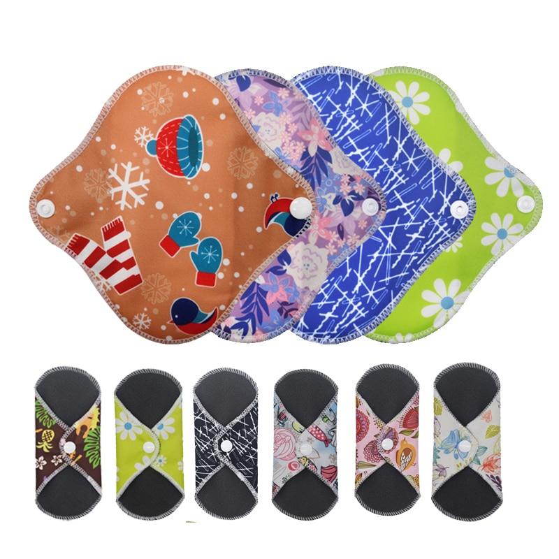 all the different designs of the reusable and washable elderly incontinence bamboo charcoal sanitary panty liner.