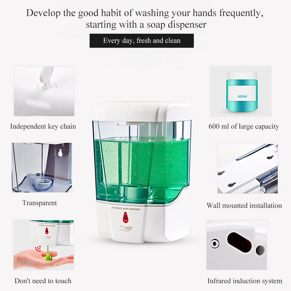 600ml Smart Liquid Soap Dispenser