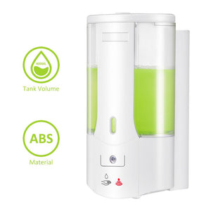 shows the detailed dimensions of the Smart Wall Soap Dispenser.