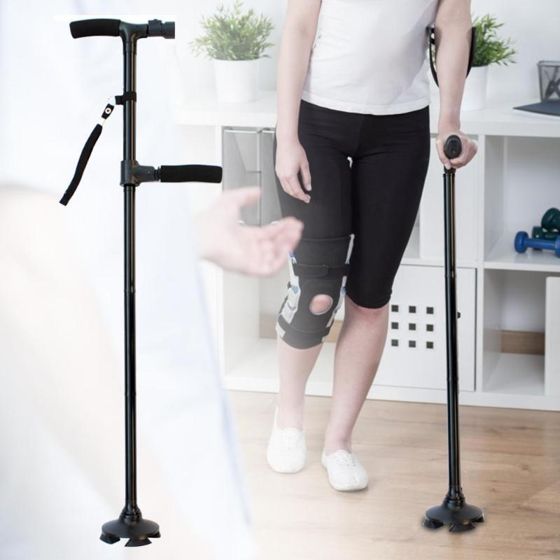 Free Standing Quad Walking Cane (with Light)