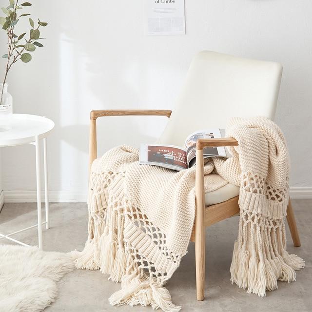 Weighted Hand-knit Sofa Blanket