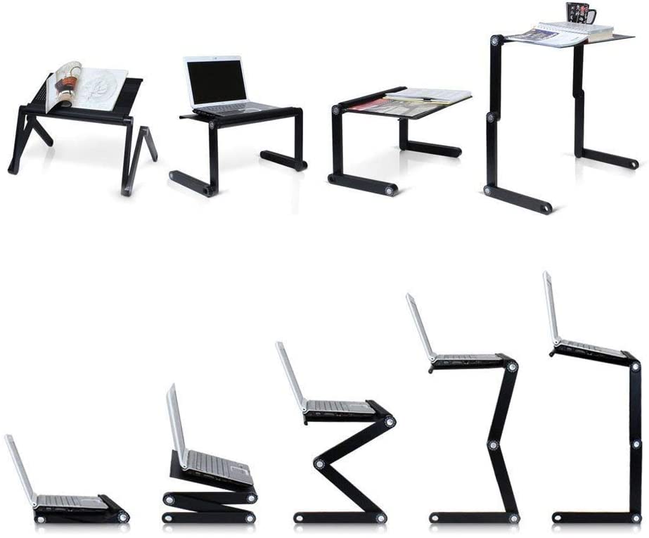 Magic Laptop Desk with Cooling Fan Ergonomic Portable Bed Lapdesk Tray PC Table Stand Notebook  Sofa Desk Stand With Mouse Pad