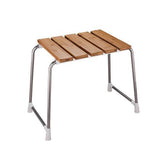 Elderly Bath Aid heavy duty Shower stainless steel with bamboo wood stool