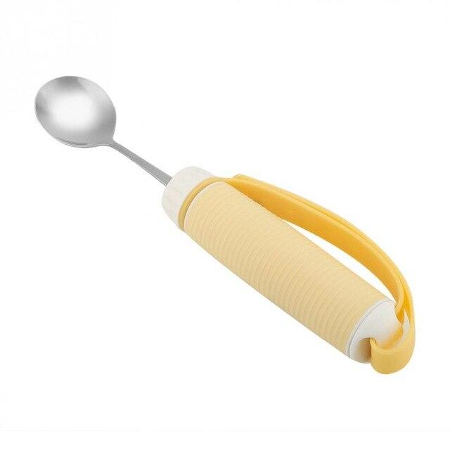 Yellow Flexible Strap-on Cutlery Eating Aid