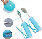 Blue Flexible Strap-on Cutlery Eating Aid