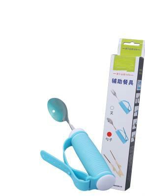 Blue Flexible Strap-on Cutlery Eating Aid