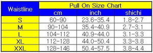 size chart of the  Elderly Incontinence Reusable Waterproof Elastic Adult Diapers 