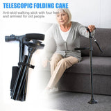 Free Standing Quad Walking Cane (with Light)
