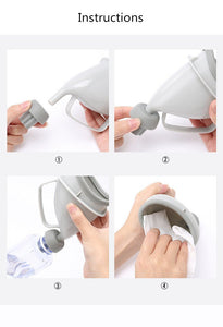 step by step instructions on how to use the urinal funnel.