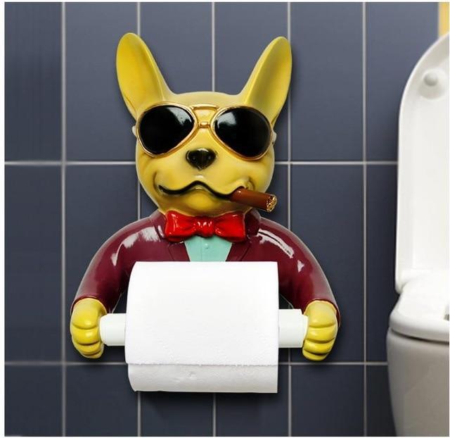 Ceramic Dog Toilet Paper Holder