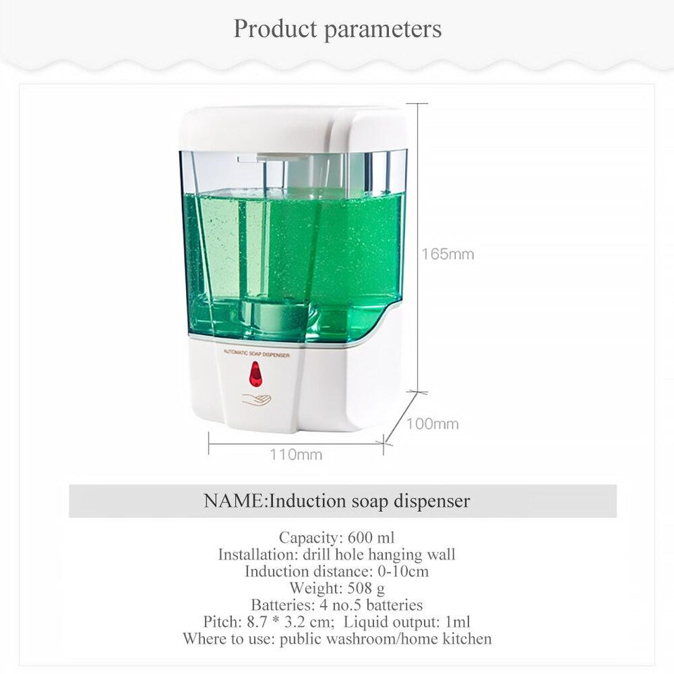 600ml Smart Liquid Soap Dispenser