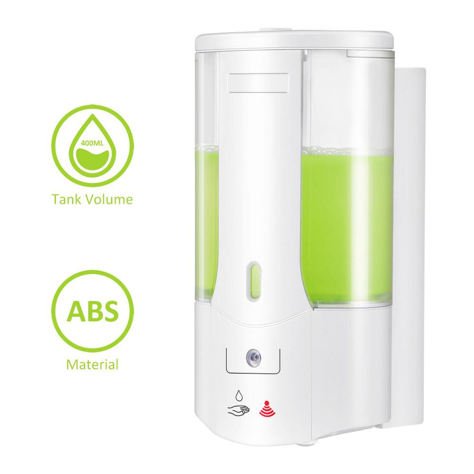 the tank volume of the Smart Wall Soap Dispenser is up to 400ml made with abs material.
