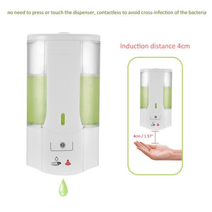 illustrates the no touch and sensor function of the Smart Wall Soap Dispenser.