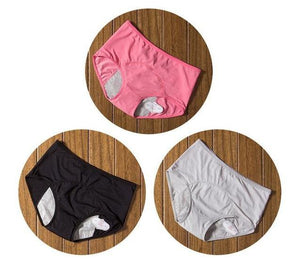 package with pink, black, and grey designs of Elderly Incontinence Women's Leakproof Diapers Pants Underwear.