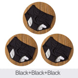 package with 3 black designs of Elderly Incontinence Women's Leakproof Diapers Pants Underwear.