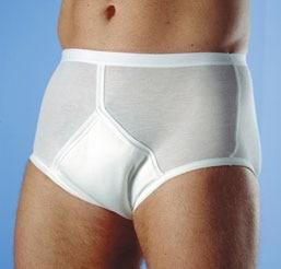 when worn photo of the Elderly Incontinence Men's Reusable Underwear in extra large.